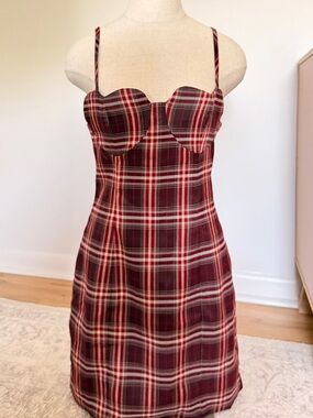 Red Plaid Heart Mini Dress